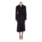 Zwarte wollen jas met knoopsluiting Max Mara , Black , Dames