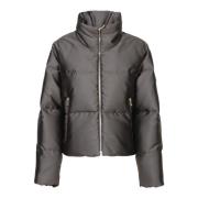 Blauwe Gewatteerde Jas met Ritssluiting Moncler , Blue , Dames