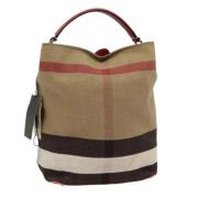 Pre-owned Canvas shoulder-bags Burberry Vintage , Beige , Dames