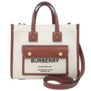 Pre-owned Leather handbags Burberry Vintage , White , Dames