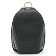 Pre-owned Leather backpacks Louis Vuitton Vintage , Black , Dames