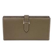 Pre-owned Leather wallets Hermès Vintage , Gray , Dames