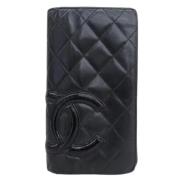 Pre-owned Leather wallets Chanel Vintage , Black , Dames