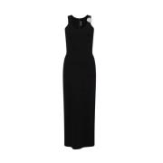 Zwarte Maxi Jurk met Zilveren Detail David Koma , Black , Dames