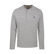 Grijs Heather Langemouw Henley T-Shirt Ralph Lauren , Gray , Heren