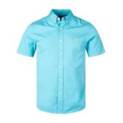 Turquoise slim fit shirt met korte mouwen Ralph Lauren , Blue , Heren