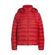 Rode gewatteerde jas met capuchon Ralph Lauren , Red , Dames