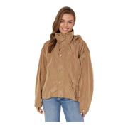 Beige overgangsjas met logo Ralph Lauren , Beige , Dames