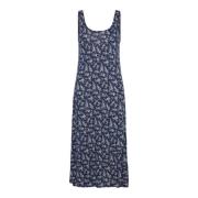 Navy Bloemen Midi Jurk Ralph Lauren , Blue , Dames