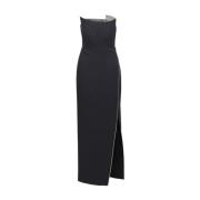 Zwarte Maxi Jurk met Split Roland Mouret , Black , Dames