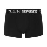 Zwarte Logo Boxers Ademende Katoen Plein Sport , Black , Heren