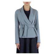 Cardigan van zuivere wol met sjaalkraag NIU , Blue , Dames