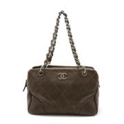 Pre-owned Leather shoulder-bags Chanel Vintage , Brown , Dames