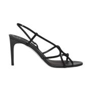 Zwarte Kristal Stiletto Sandalen Arielle René Caovilla , Black , Dames