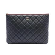 Pre-owned Leather clutches Chanel Vintage , Black , Dames