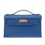 Pre-owned Leather handbags Hermès Vintage , Blue , Dames