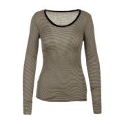 Elegante Col U ML Shirt Majestic Filatures , Beige , Dames