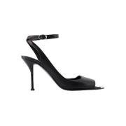 Leather sandals Alexander McQueen , Black , Dames