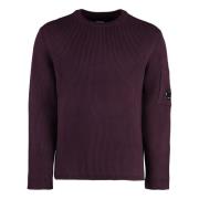 Lens Detail Katoenen Crew-Neck Sweater C.p. Company , Purple , Heren