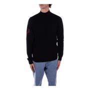 Zwarte coltrui met logo Fred Perry , Black , Heren