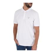 Katoenen Polo Shirt - Wit Guess , White , Heren