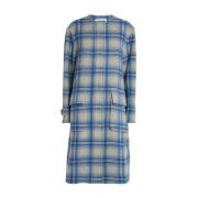 Wollen geruite jas Isabel Marant , Blue , Dames