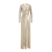 Metallic maxi jurk Ralph Lauren , Yellow , Dames