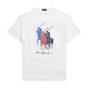 Wit katoenen T-shirt met bedrukt logo Ralph Lauren , White , Heren