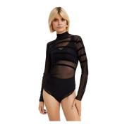 Zwarte Doorschijnende Mesh Tule Bodysuit Jean Paul Gaultier , Black , ...