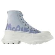 Leather sneakers Alexander McQueen , Blue , Dames