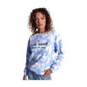 Tie-Dye Love Yourself Katoenen Sweater One Teaspoon , Blue , Dames