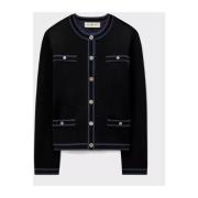 Jacquard Cardigan Kendra Tory Burch , Black , Dames