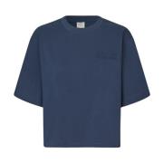 T-shirt met reliëflogo Baum und Pferdgarten , Blue , Dames