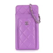 Pre-owned Leather crossbody-bags Chanel Vintage , Purple , Dames