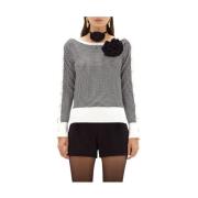 Stijlvolle Gebreide Top Blugirl , Black , Dames