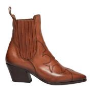 Handgemaakte Chelsea enkellaars in cognac Elia Maurizi , Brown , Dames