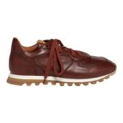 Handgemaakte Burgundy Leren Runner Schoenen Elia Maurizi , Brown , Dam...