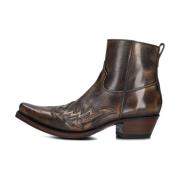 Bruine leren cowboylaarzen met vlammenpatroon Sendra , Brown , Heren