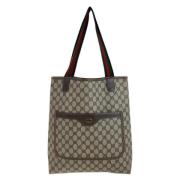 Pre-owned Canvas totes Gucci Vintage , Beige , Dames