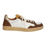 Gouden Sneaker met Nappa en Suède Elia Maurizi , Brown , Dames