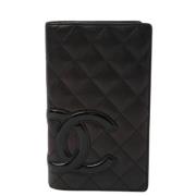 Pre-owned Leather wallets Chanel Vintage , Black , Dames