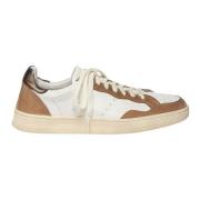 Handgemaakte Witte Tabak Suède Sneaker Elia Maurizi , Brown , Heren