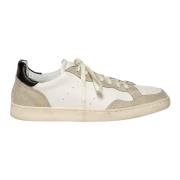 Vintage Wit Taupe Leren Sneaker Elia Maurizi , Multicolor , Heren