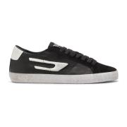 S-Leroji Low Leren Sneakers Diesel , Black , Heren