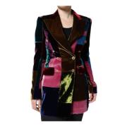 Patchwork Blazer Jas met Zijden Voering Dolce & Gabbana , Multicolor ,...