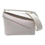 Pre-owned Leather handbags Loewe Pre-owned , White , Dames