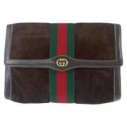 Pre-owned Leather clutches Gucci Vintage , Green , Dames