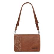 Bruine Schoudertas Rits Sluiting Desigual , Brown , Dames