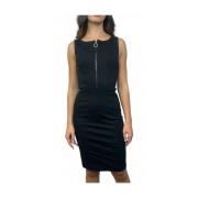 Zwarte ritsjurk met viscose Marciano , Black , Dames