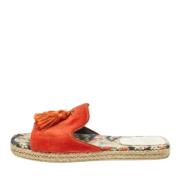 Pre-owned Velvet flats Christian Louboutin Pre-owned , Orange , Dames